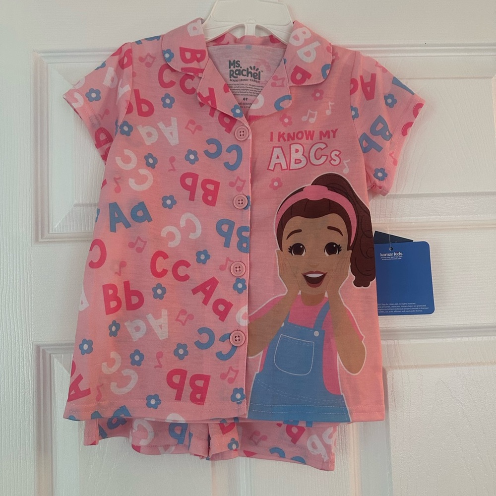 Ms. Rachel Pink and Blue Alphabet Pajama Set